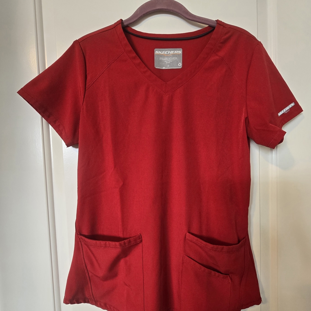 Skechers Red Scrub Top